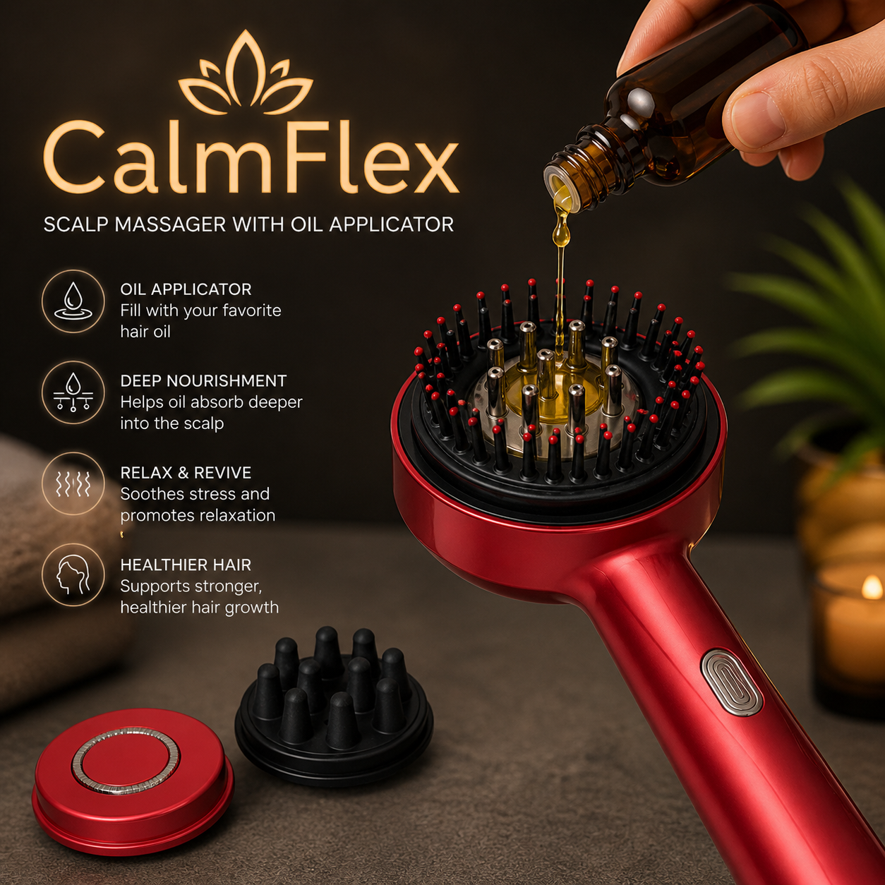 Calmflex Premium Head Scalp Electric Massager Comb