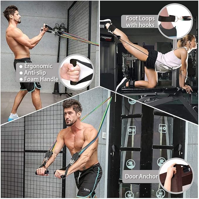CalmFlex Resistance Bands Set for Exercise, Stretching and Workout