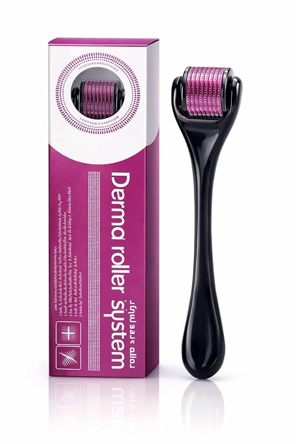 1 mm Derma Roller | With 540 Titanium Alloy Needles | Promotes Beard & Hair Growth & Reduces Acne Scars | Safe & Effective to Use
