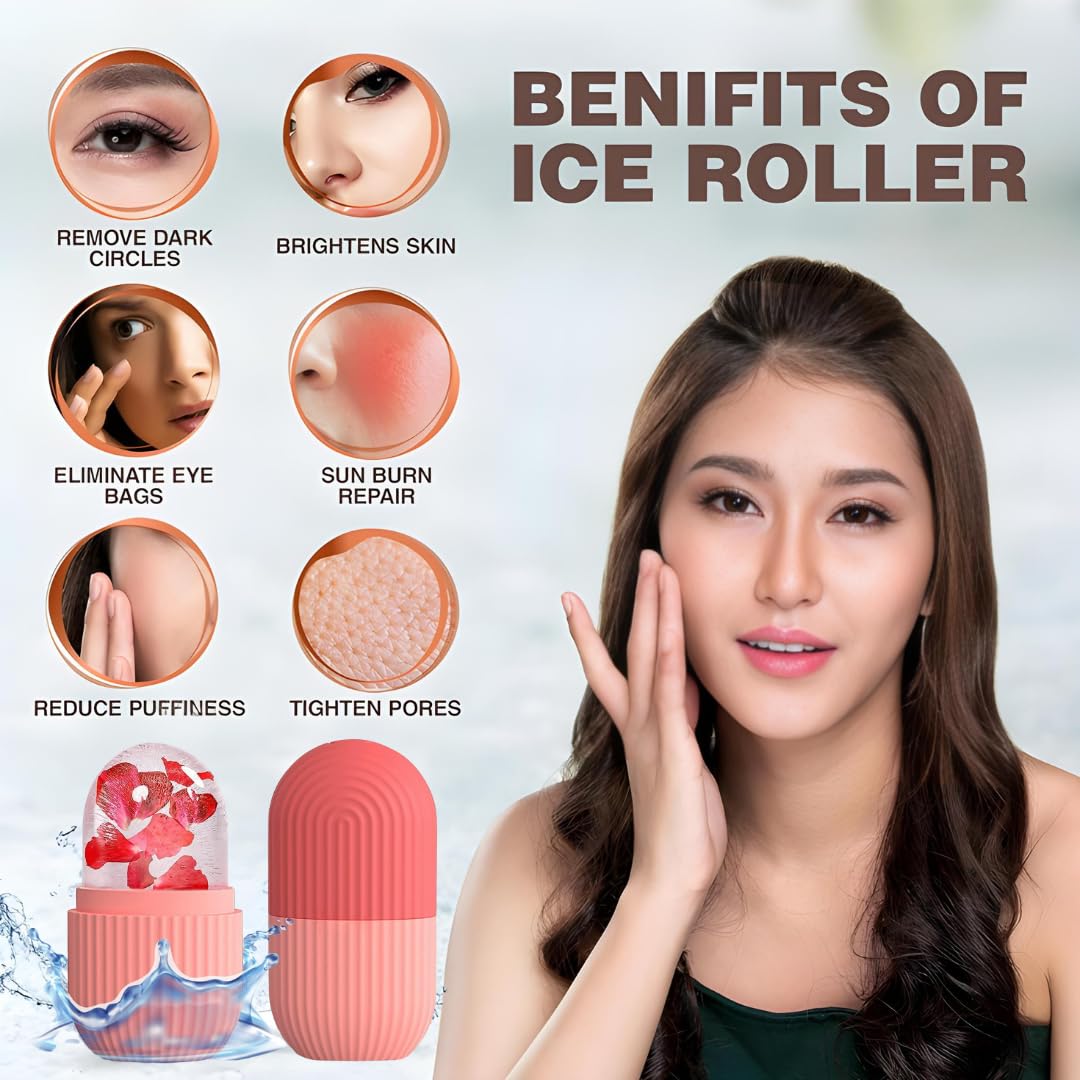 CalmFlex's Face Ice Roller for Men & Women – Reusable & Unbreakable Face Massager for Glowing Skin, Puffy Eyes & Relaxation