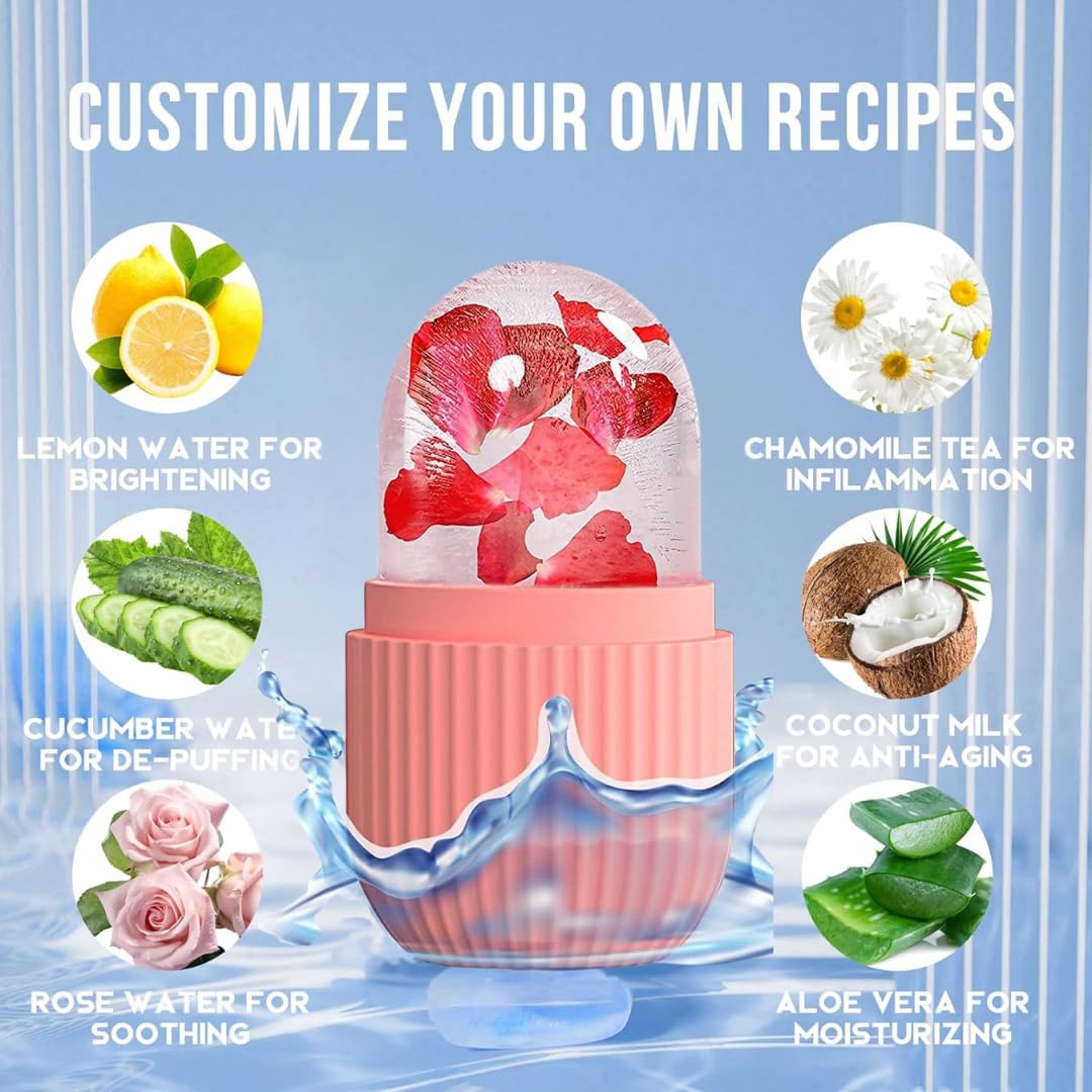 CalmFlex's Face Ice Roller for Men & Women – Reusable & Unbreakable Face Massager for Glowing Skin, Puffy Eyes & Relaxation