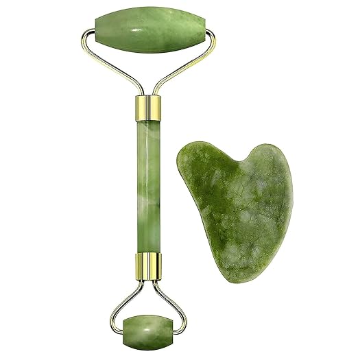 CalmFlex Jade Roller & Gua Sha Set Face Roller