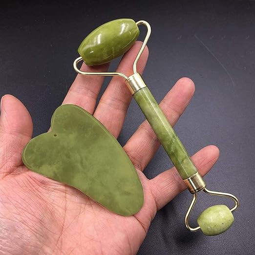 CalmFlex Jade Roller & Gua Sha Set Face Roller