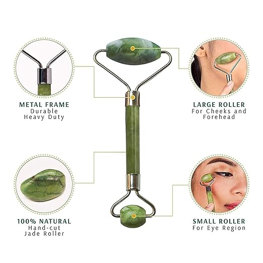 CalmFlex Jade Roller & Gua Sha Set Face Roller