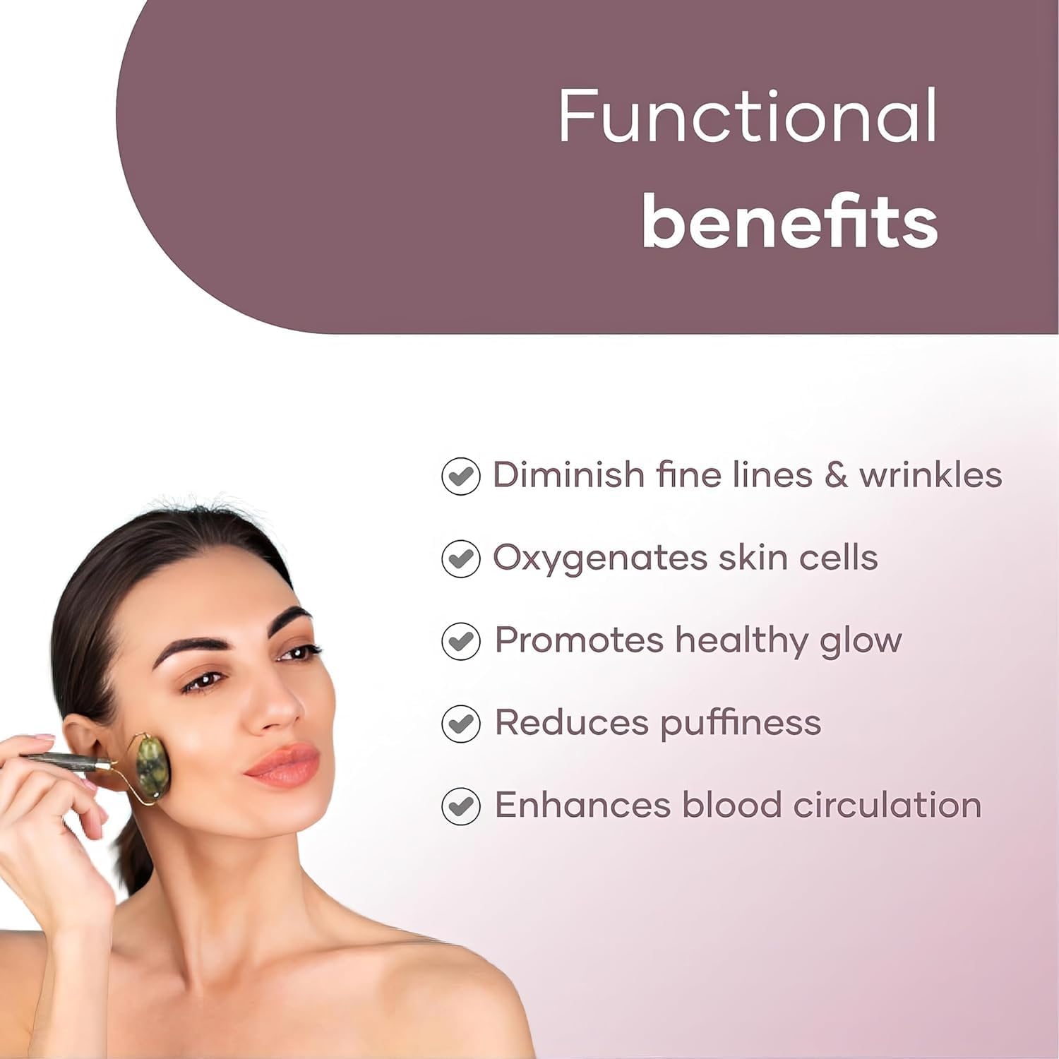 CalmFlex Jade Roller & Gua Sha Set Face Roller